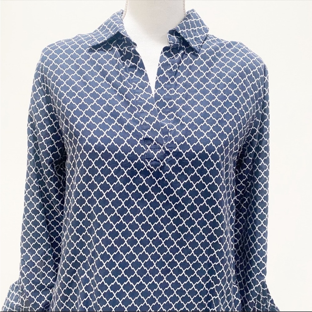 KUT FROM THE KLOTH shirt dress navy white with pockets Womenz Size 0 - Picture 4 of 10